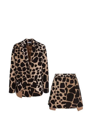 CuAnna giraffe-print shorts suit - Neutrals