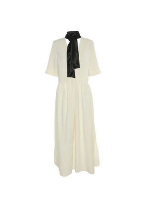 Victoria Beckham tie-neck crepe maxi dress - Neutrals