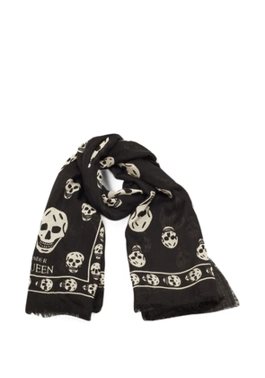 Alexander McQueen Pre-Owned Skull print square scarf - Black