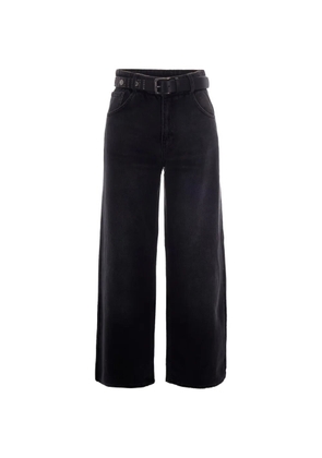 LIU JO belted-waist wide-leg jeans - Black