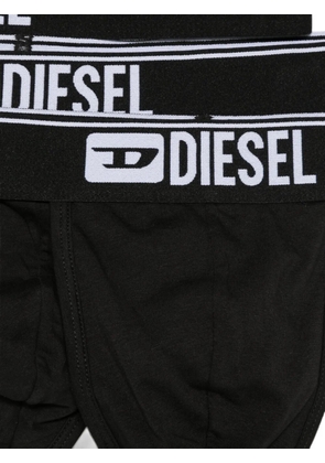 Diesel logo-waistband briefs (set of three) - Black