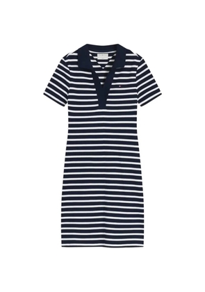 Tommy Hilfiger striped cotton polo mini dress - Blue