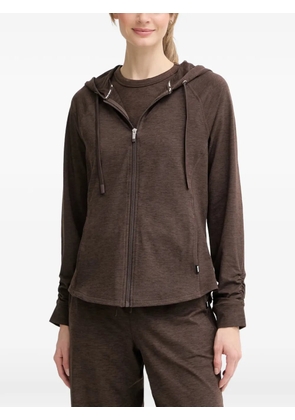 DKNY zip-up drawstring hoodie - Brown