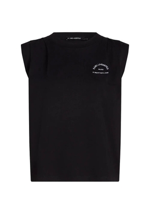 Karl Lagerfeld Rue St-Guillaume padded-shoulder T-shirt - Black