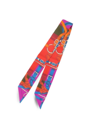 Hermès Pre-Owned logo-print scarf - Red