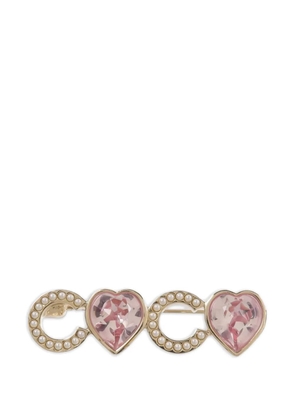 CHANEL Pre-Owned Coco heart brooch - Gold