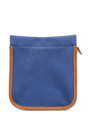 Hermès Pre-Owned Camaiueu embroidered-logo pouch - Blue