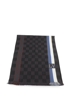 Louis Vuitton Pre-Owned Damier stripe scarf - Black