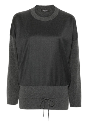 Fabiana Filippi flannel-front cropped sweater - Grey