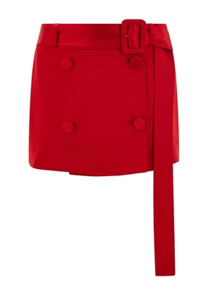 Ferragamo belted button-front mini skirt - Red