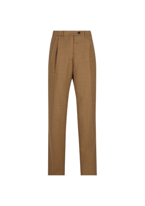Prada pleated virgin-wool trousers - Neutrals