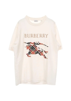 Burberry Pre-Owned cross-stitch logo-print T-shirt - Neutrals