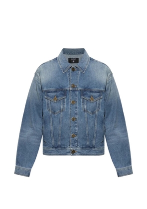 Balmain logo-embossed denim jacket - Blue