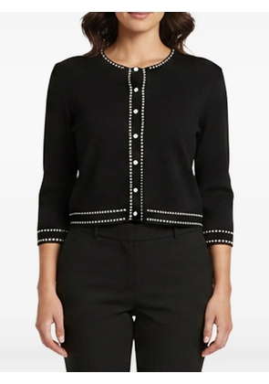 Carolina Herrera Vintage contrast-border cropped cardigan - Black