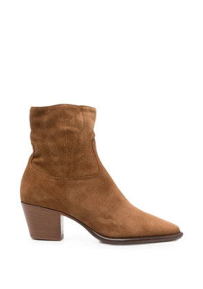 Anna F. pointed-toe zip-fastening boots - Brown