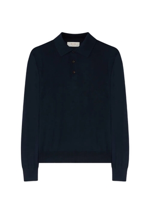 RETORI knitted long-sleeve polo shirt - Blue