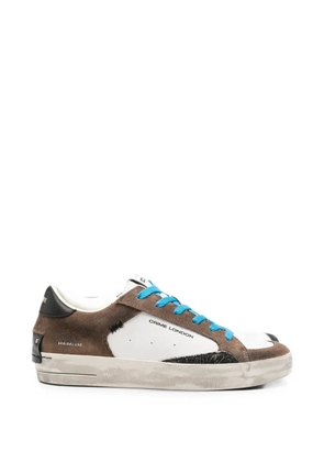 Crime London Sk8 Deluxe distressed-effect panelled sneakers - Brown
