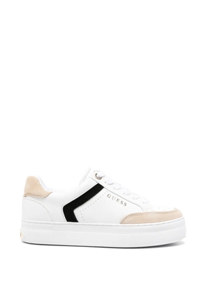 GUESS USA logo-print panelled sneakers - White