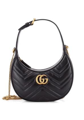 Gucci Pre-Owned GG Marmont Half Moon Matelasse Leather Mini hobo bag - Black