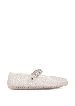 Jimmy Choo The Jelly crystal-embellished ballet flats - White