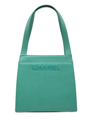 CHANEL Pre-Owned 1997-1999 Lambskin Logo tote bag - Blue