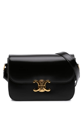Celine Pre-Owned 2025 Classique Shiny Calfskin Triomphe crossbody bag - Black