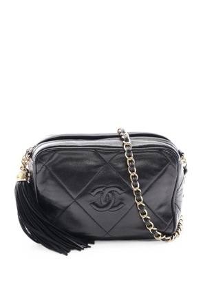 CHANEL Pre-Owned 1986-1988 matelassé tassel shoulder bag - Black
