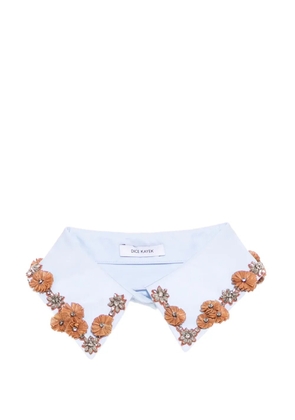 Dice Kayek crystal-embellished striped collar - Blue