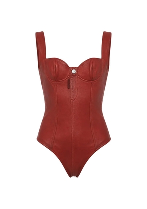 DSQUARED2 logo-button leather bodysuit