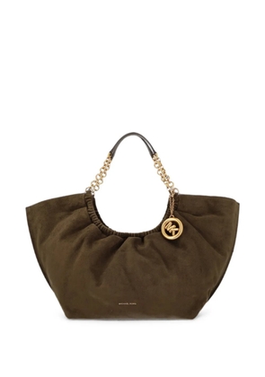 Michael Michael Kors large Indie logo-charm ruched-detailing tote bag - Brown