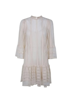 TWINSET lace ruffled mini dress - Neutrals