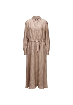 Herno hook-print silk shirt dress - Neutrals