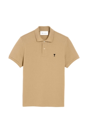 AMI Paris cotton polo with Ami de Coeur - Neutrals