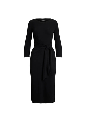 Lauren Ralph Lauren tie-front rib-knit dress - Black