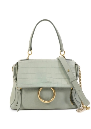 Chloé Vintage crocodile-effect ring-detail shoulder bag - Blue