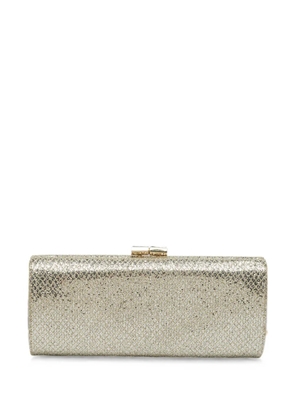 Jimmy Choo Pre-Owned Twill Tube glitter clutch bag - Gold
