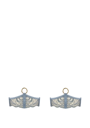 Bordelle Pearl embroidered garters - Blue