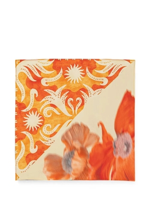 NEVER FULLY DRESSED floral-print square scarf - Orange
