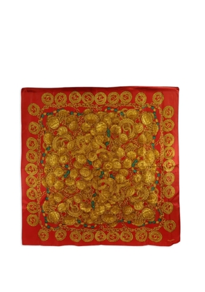 CHANEL Pre-Owned coin-print scarf - Red