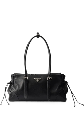 Prada medium buckled drawstring tote bag - Black