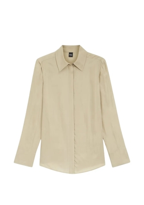 BOSS pointed-collar hidden-button shirt - Neutrals