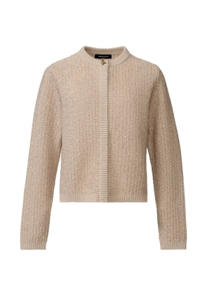 Fabiana Filippi sequin-embellished knitted wool cardigan - Neutrals