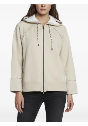 424 logo-embroidered zip-up hoodie - Neutrals