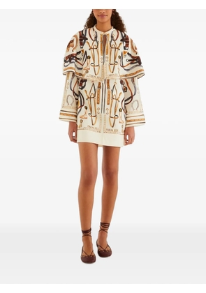 FARM Rio V-neck mini dress - Neutrals
