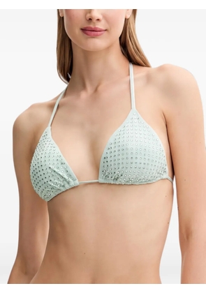 GUESS USA rhinestone-embellished triangle bikini top - Blue