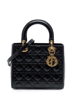 Christian Dior Pre-Owned 2013 Medium Patent Cannage Lady Dior satchel - Black