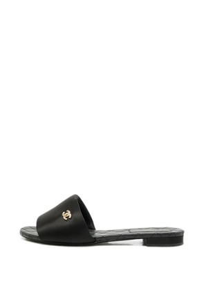 CHANEL Pre-Owned CC satin sandals - Black