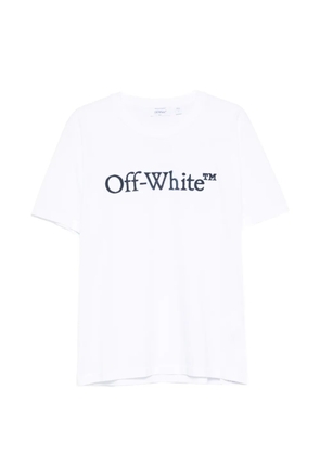 Off-White logo-embroidered cotton T-shirt