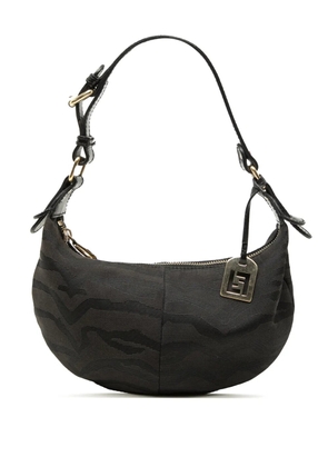 Fendi Pre-Owned 2000-2010 Zebra Print Canvas hobo bag - Black