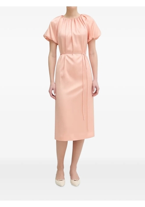 TWINSET cutout puff-sleeve midi dress - Pink